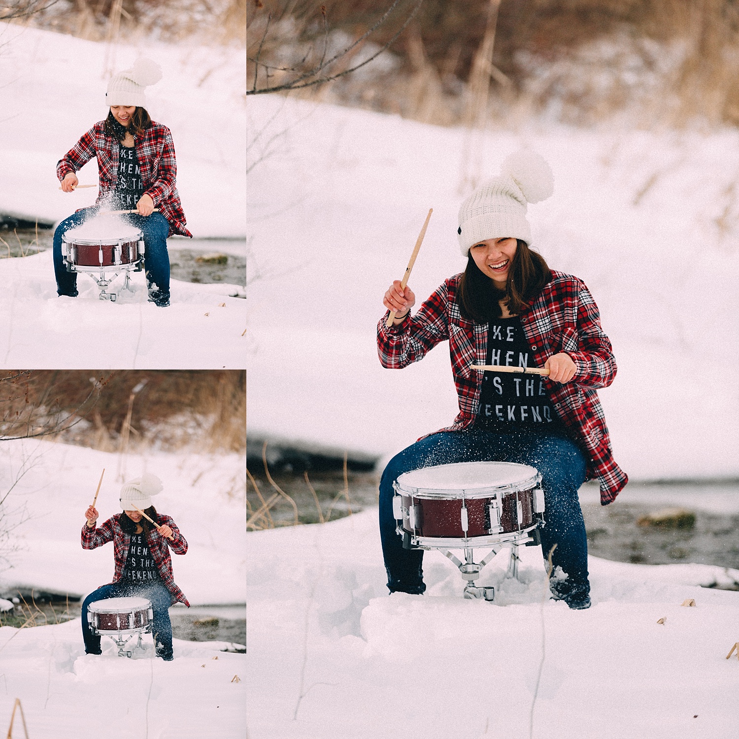 Berks County snowy teenager photoshoot