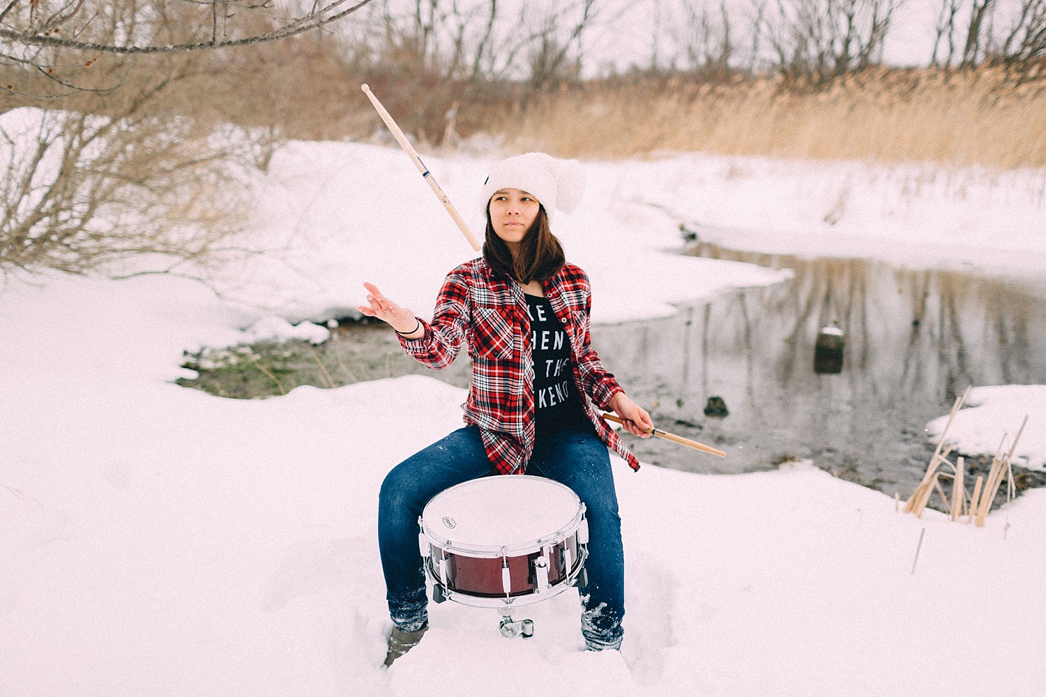 Berks County snowy teenager photoshoot