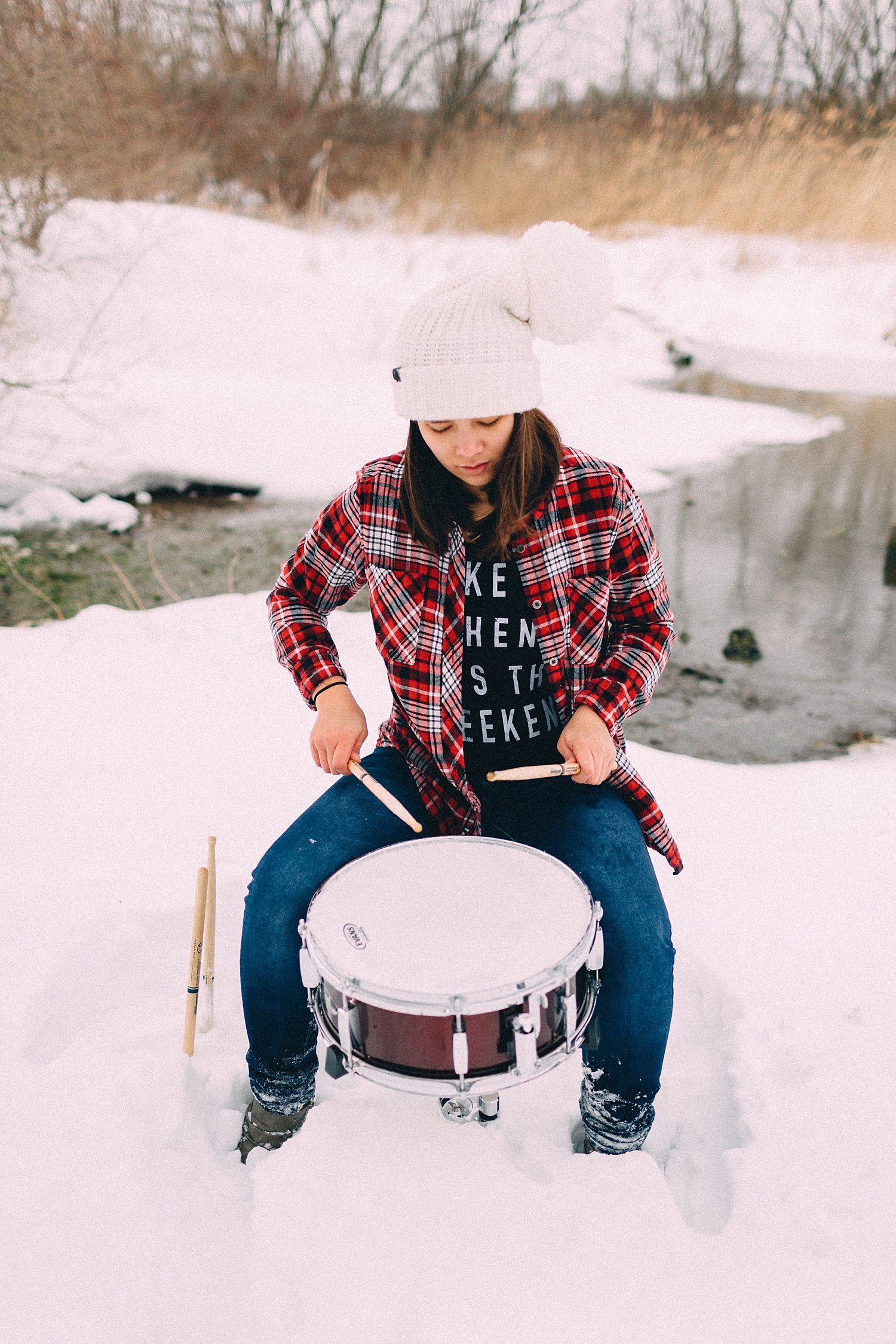 Berks County snowy teenager photoshoot