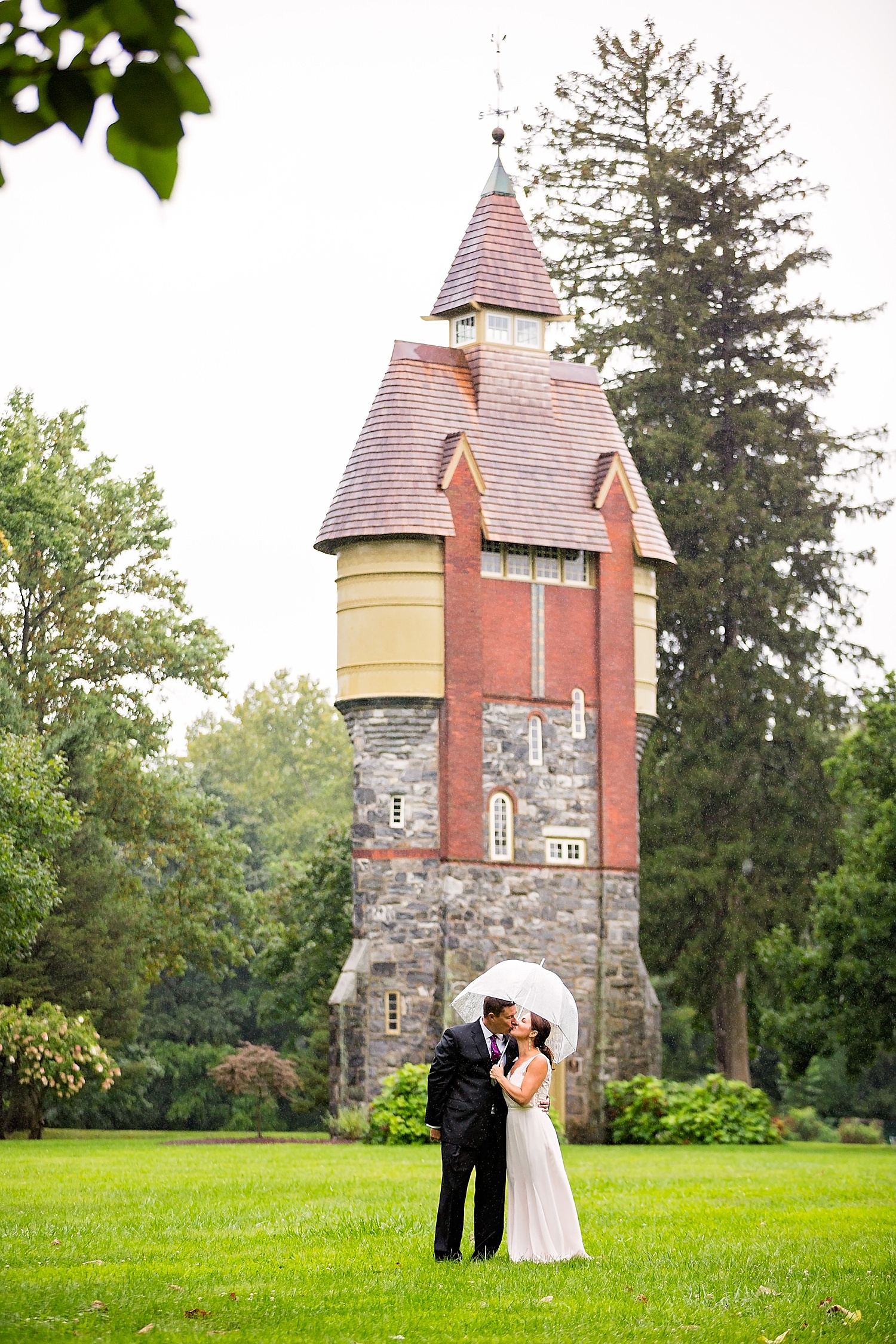 West Chester Pennsylvania Wedding Photographer Family Vow Renewal Anniversary Oakbourne Mansion Park rain umbrella photoshoot