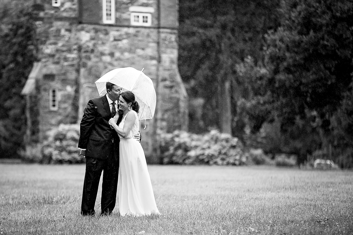 West Chester Pennsylvania Wedding Photographer Family Vow Renewal Anniversary Oakbourne Mansion Park rain umbrella photoshoot