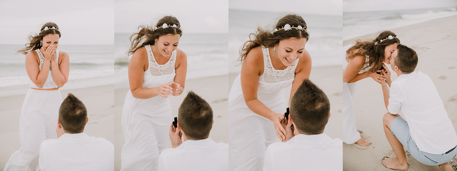 Rodanthe Outer Banks North Carolina NC surprise proposal engagement beach photographer session