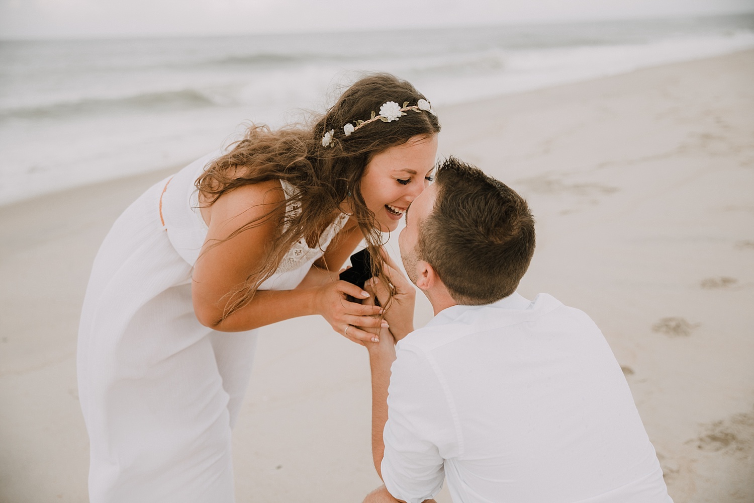 Rodanthe Outer Banks North Carolina NC surprise proposal engagement beach photographer session