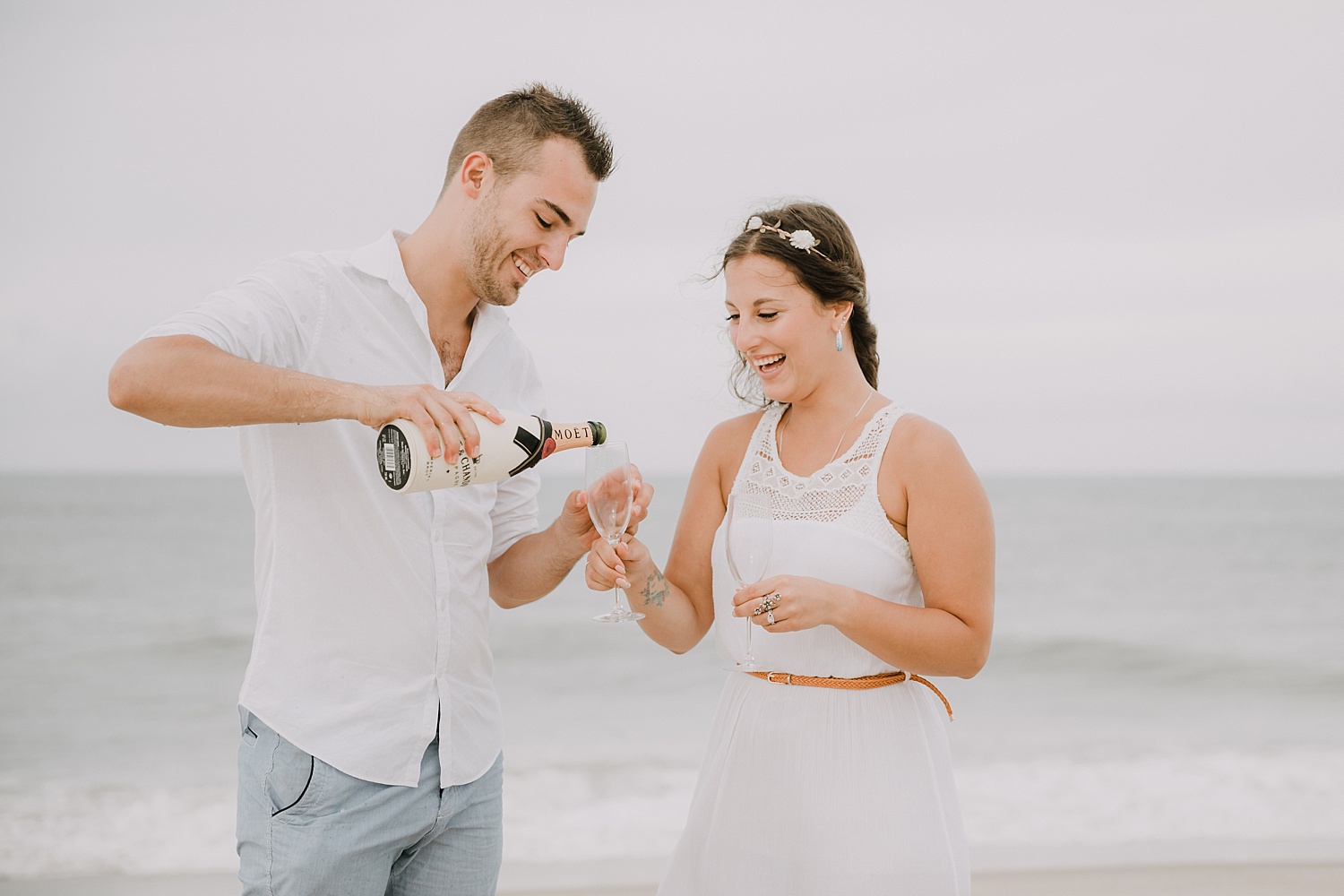 Rodanthe Outer Banks North Carolina NC surprise proposal engagement beach photographer session