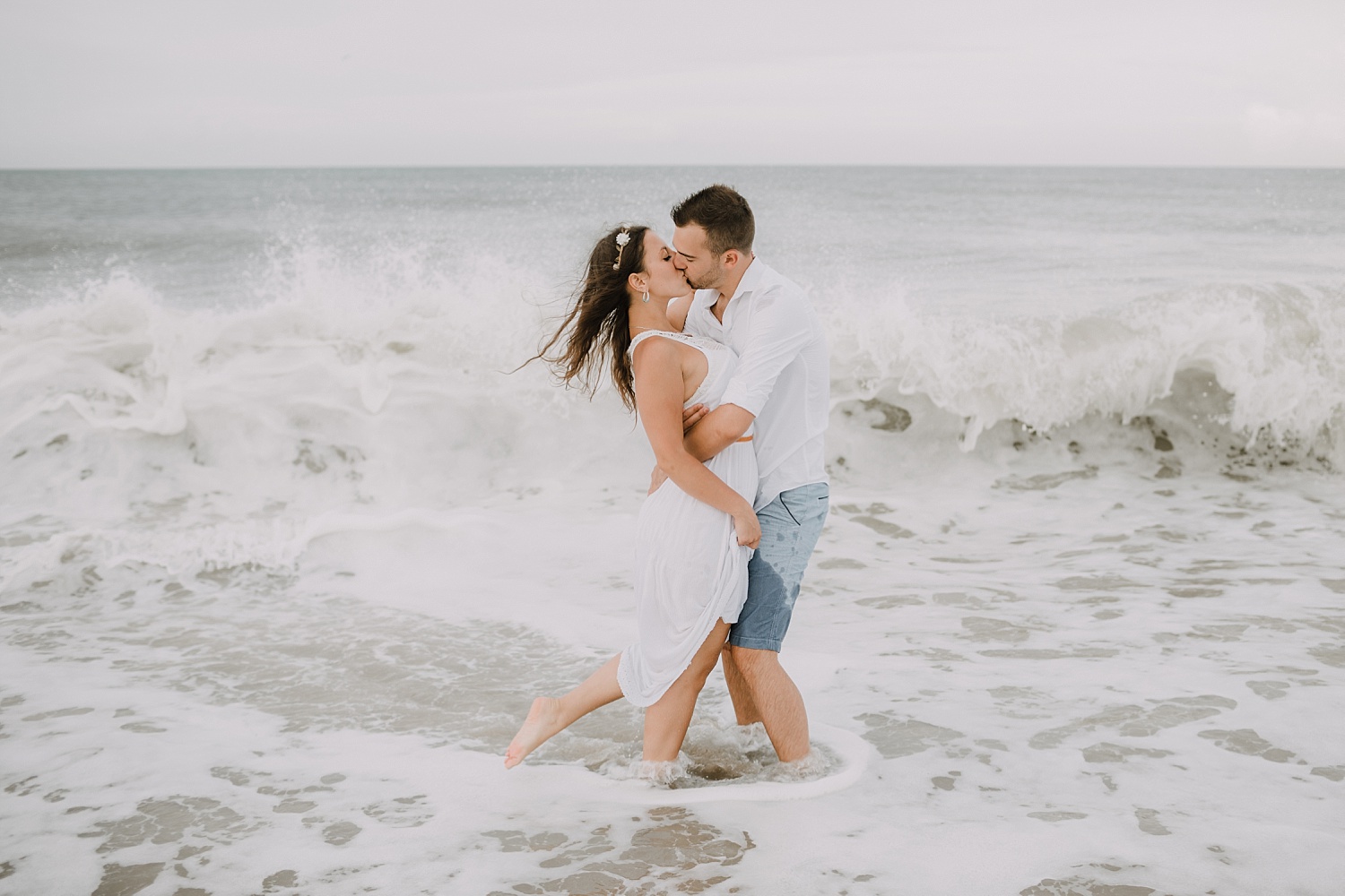 Rodanthe Outer Banks North Carolina NC surprise proposal engagement beach photographer session