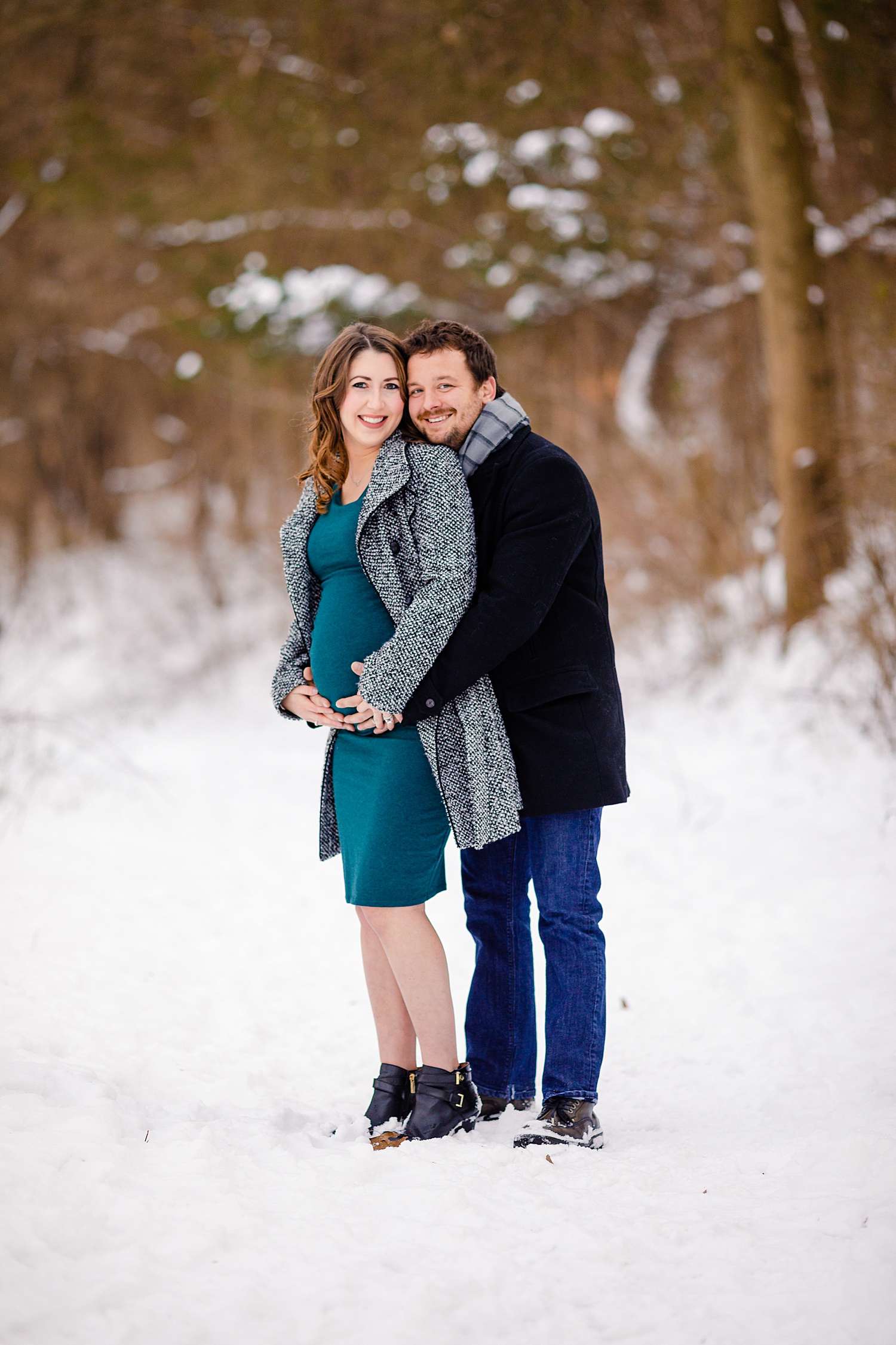 Blue Marsh Lake Berks County Pennsylvania snowy winter maternity portraits photographer