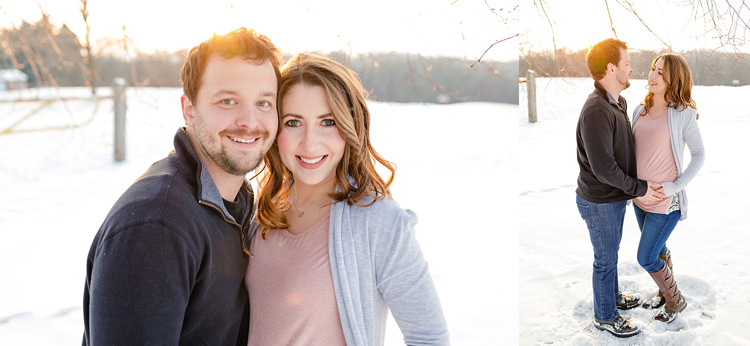 Blue Marsh Lake Berks County Pennsylvania snowy winter maternity portraits photographer