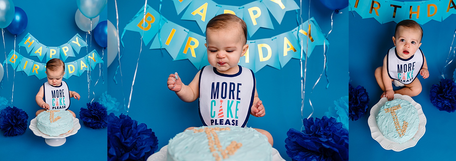 Berks County Pennsylvania one year birthday cake smash photographer photoshoot