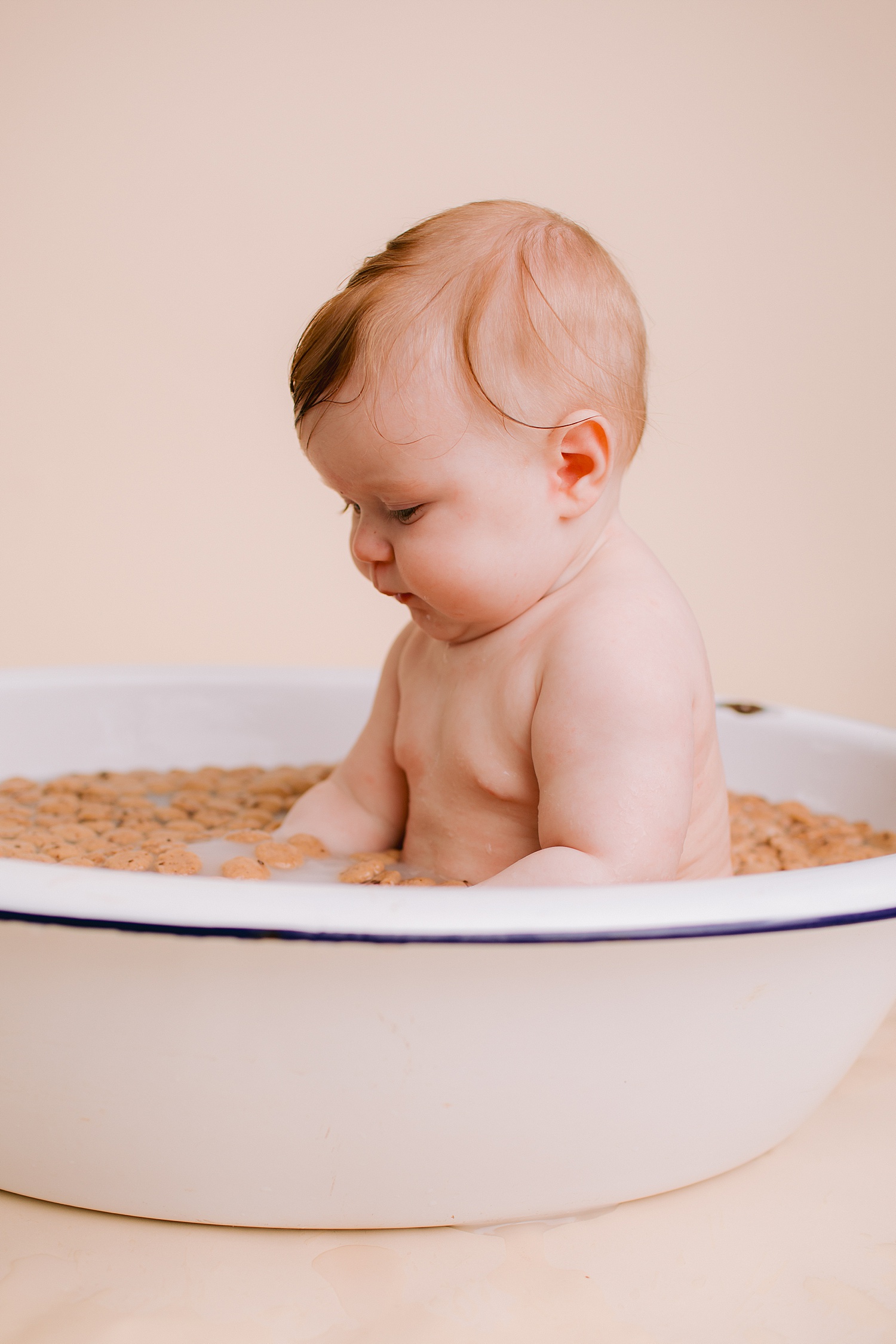 Berks County Pennsylvania children's studio portrait photographer milk bath baby