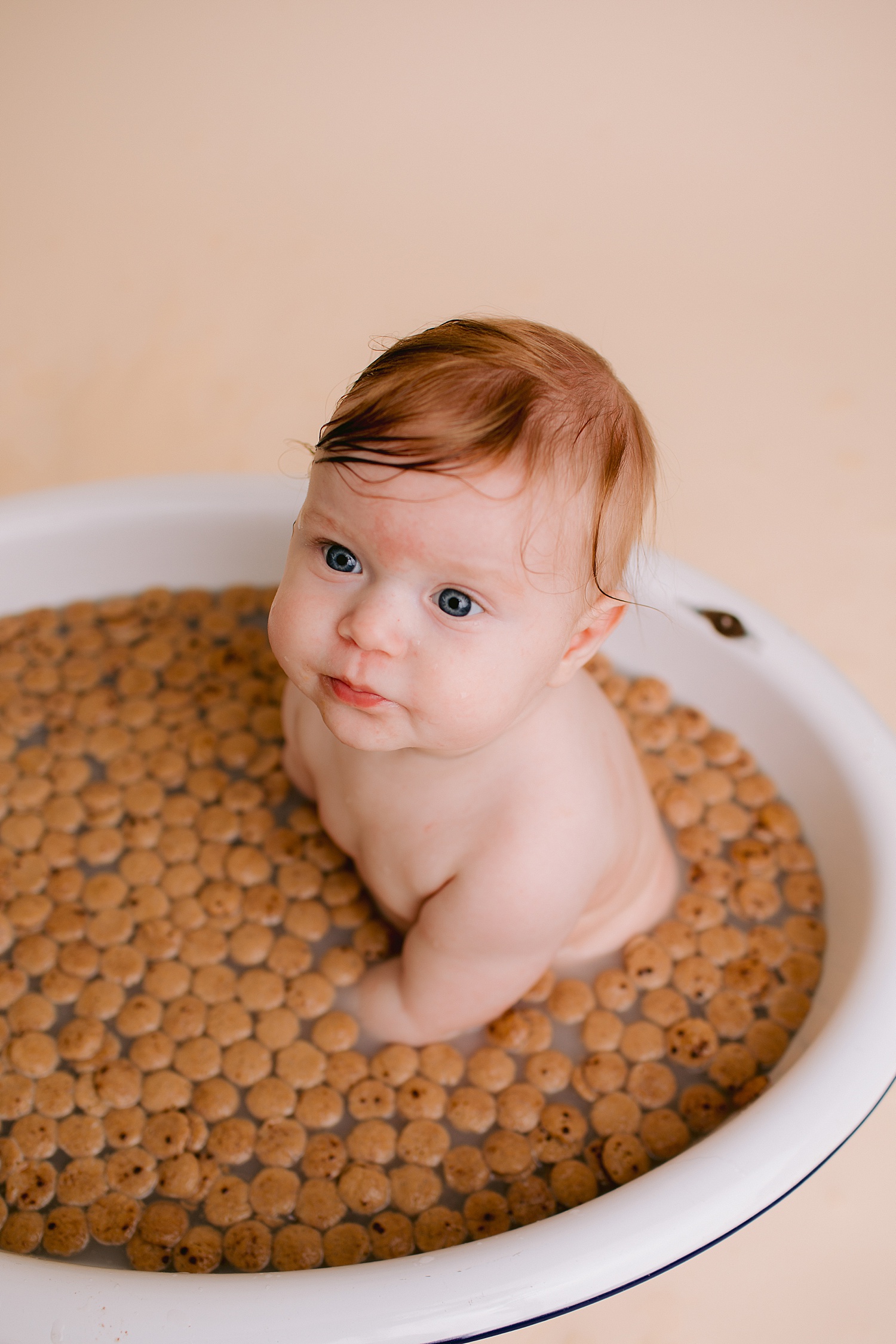 Berks County Pennsylvania children's studio portrait photographer milk bath baby