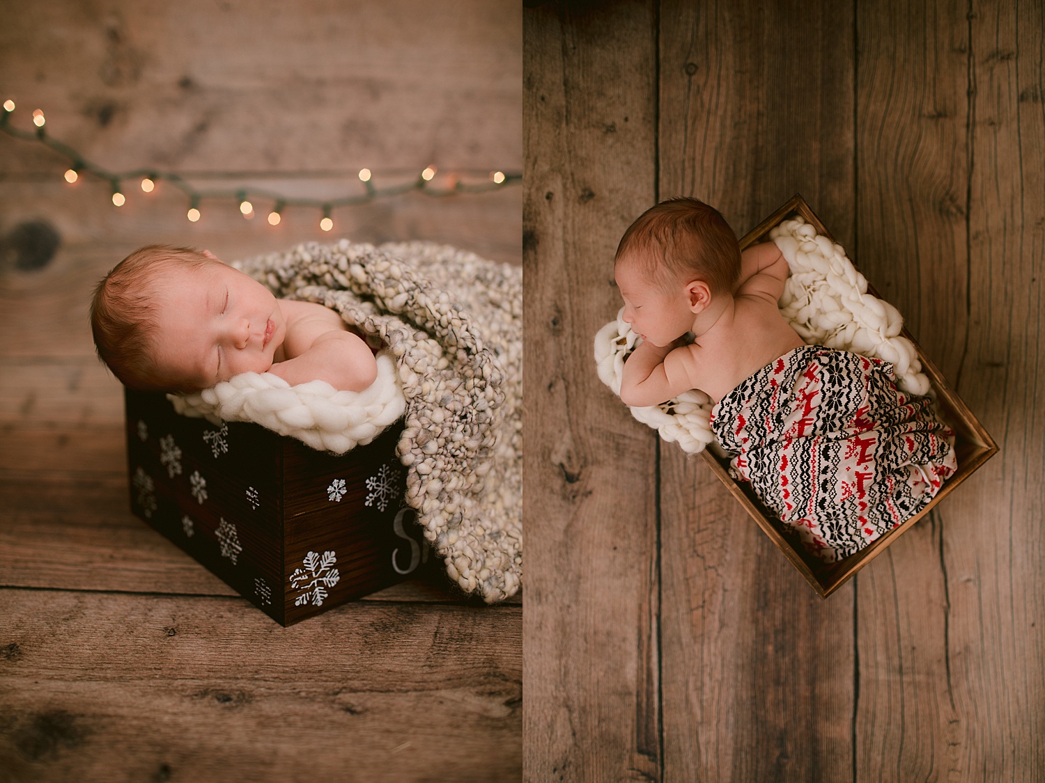Berks County Pennsylvania studio newborn portrait session photographer GoggleWorks Christmas