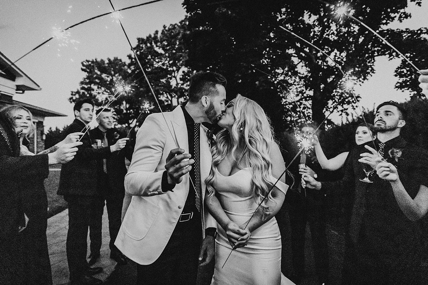 Eastlyn Golf Course outdoor summer wedding Vineland New Jersey photographer sparkler exit sendoff