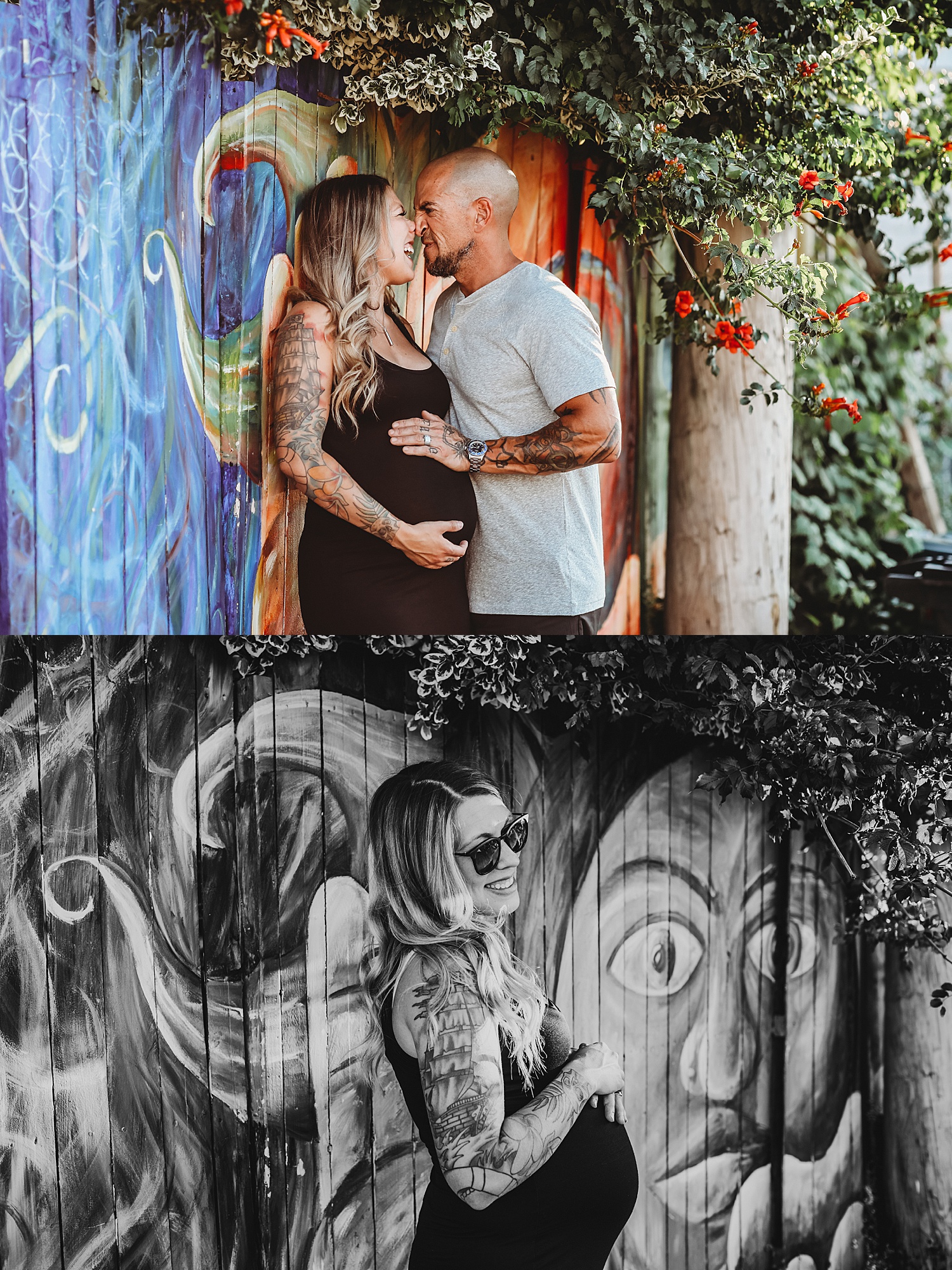 Shillington studio West Reading mural Berks County Pennsylvania maternity photographer session