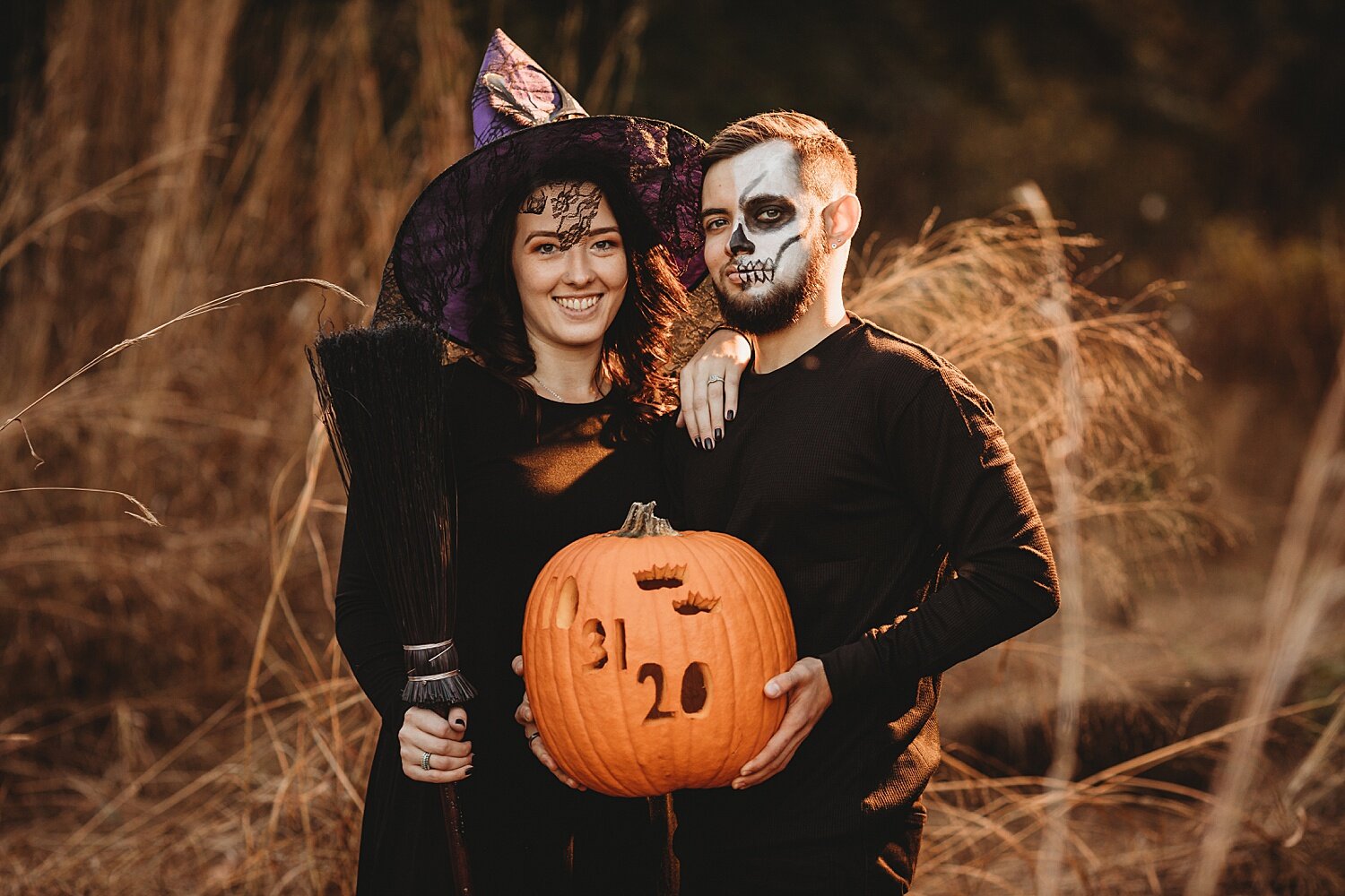 Blue Marsh Lake Berks County fall Halloween engagement photoshoot wedding photographer