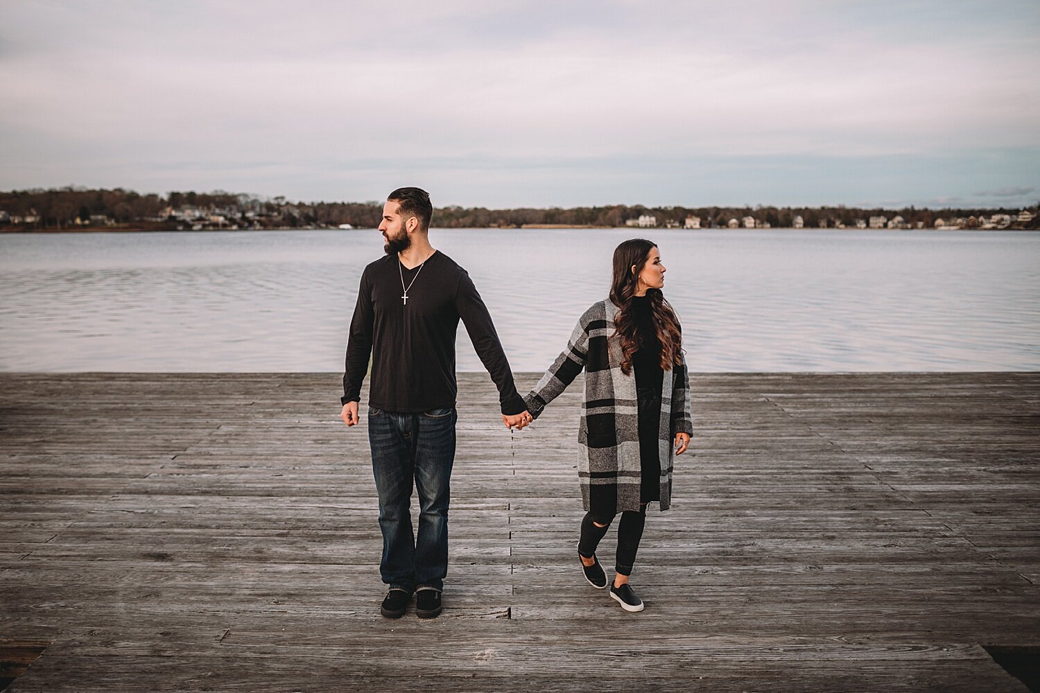 Toms River New Jersey winter beach engagement session wedding photographer