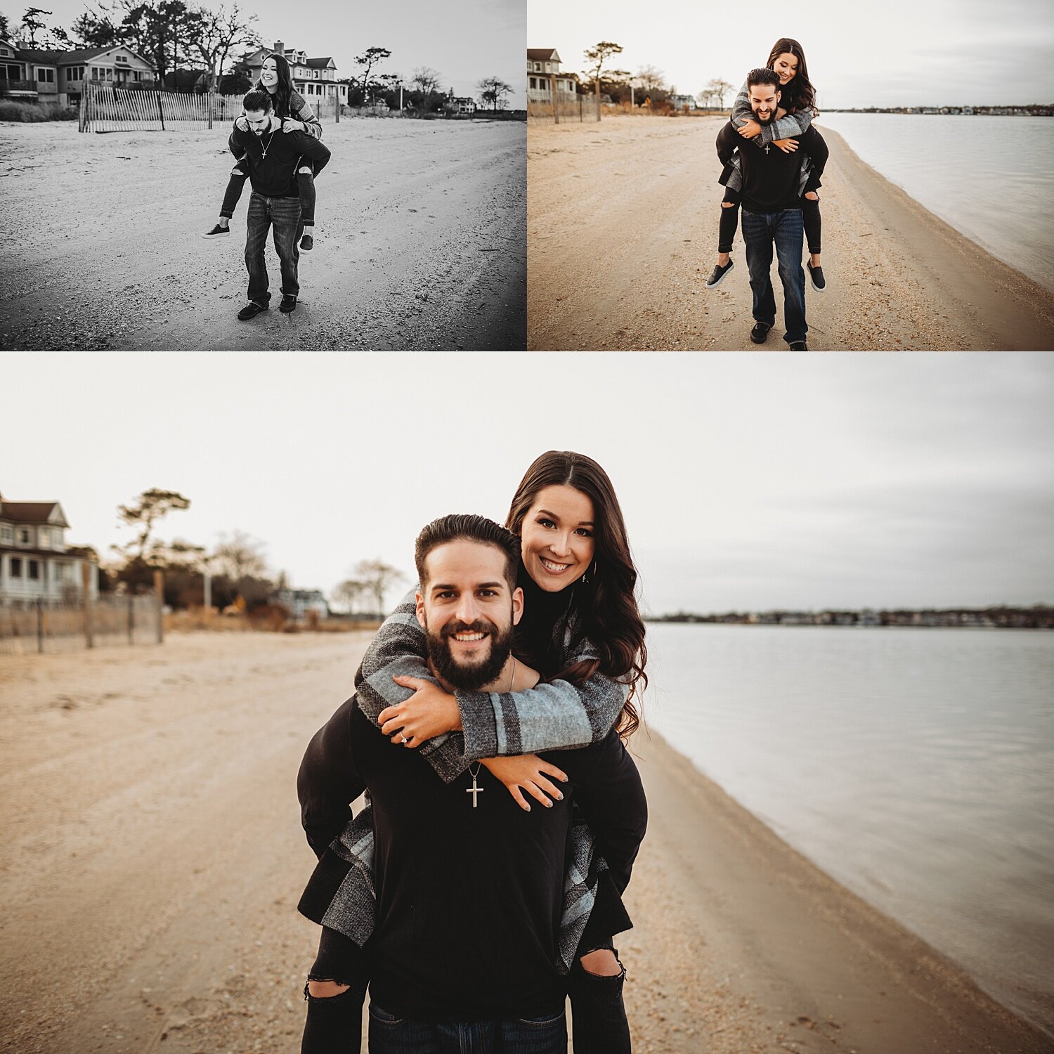 Toms River New Jersey winter beach engagement session wedding photographer