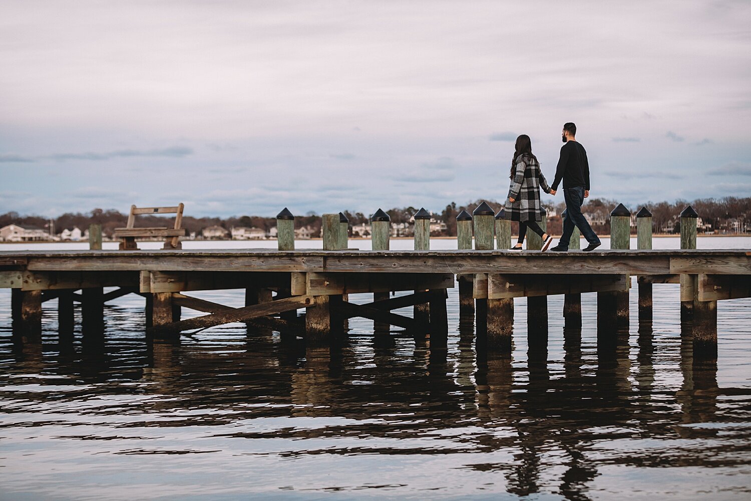 Toms River New Jersey winter beach engagement session wedding photographer