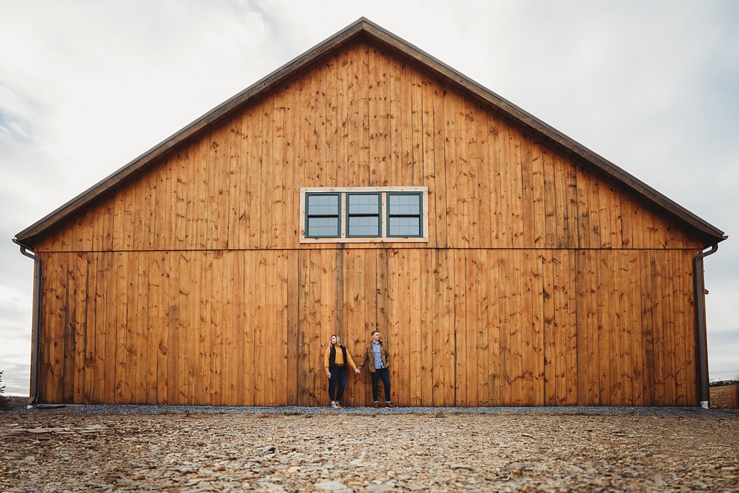 Reinhart's Barn Christmas Tree Farm engagement Berks County fall wedding portrait photographer