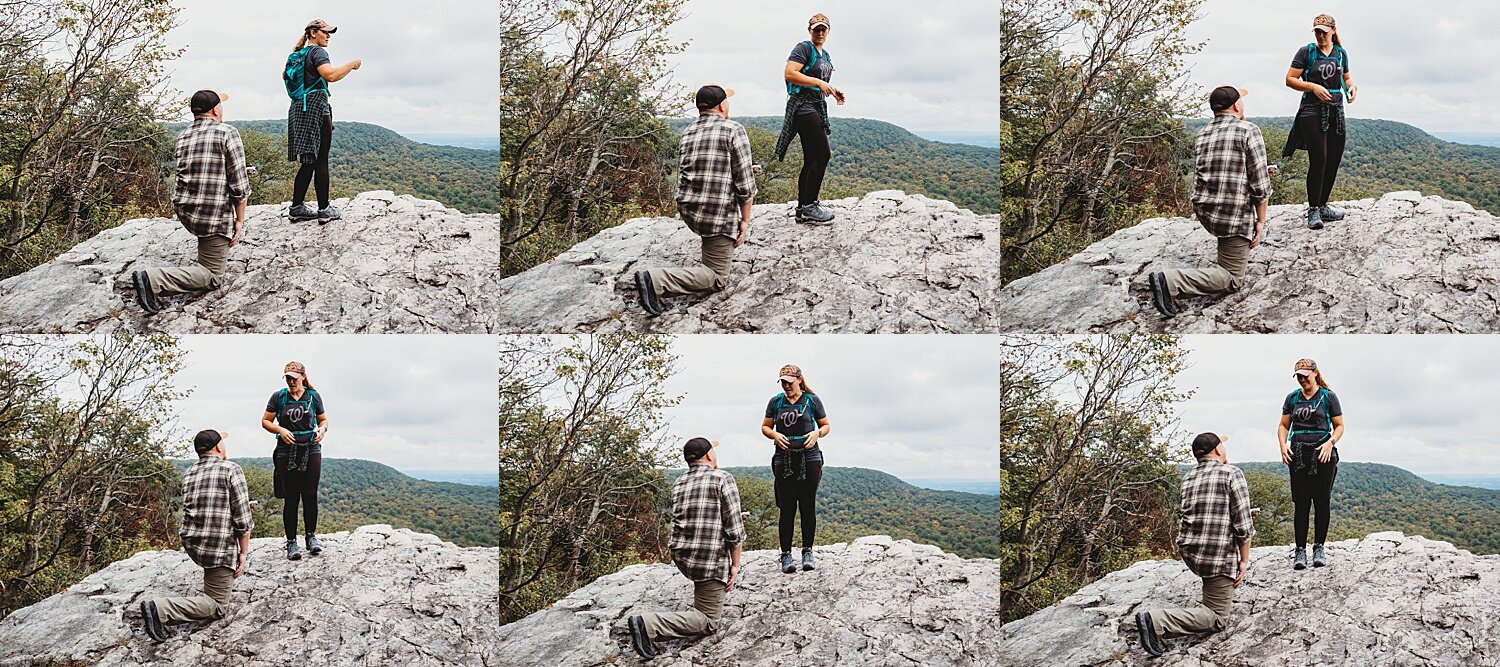 Pulpit Rock Appalachian Trail surprise proposal Pennsylvania wedding photographer