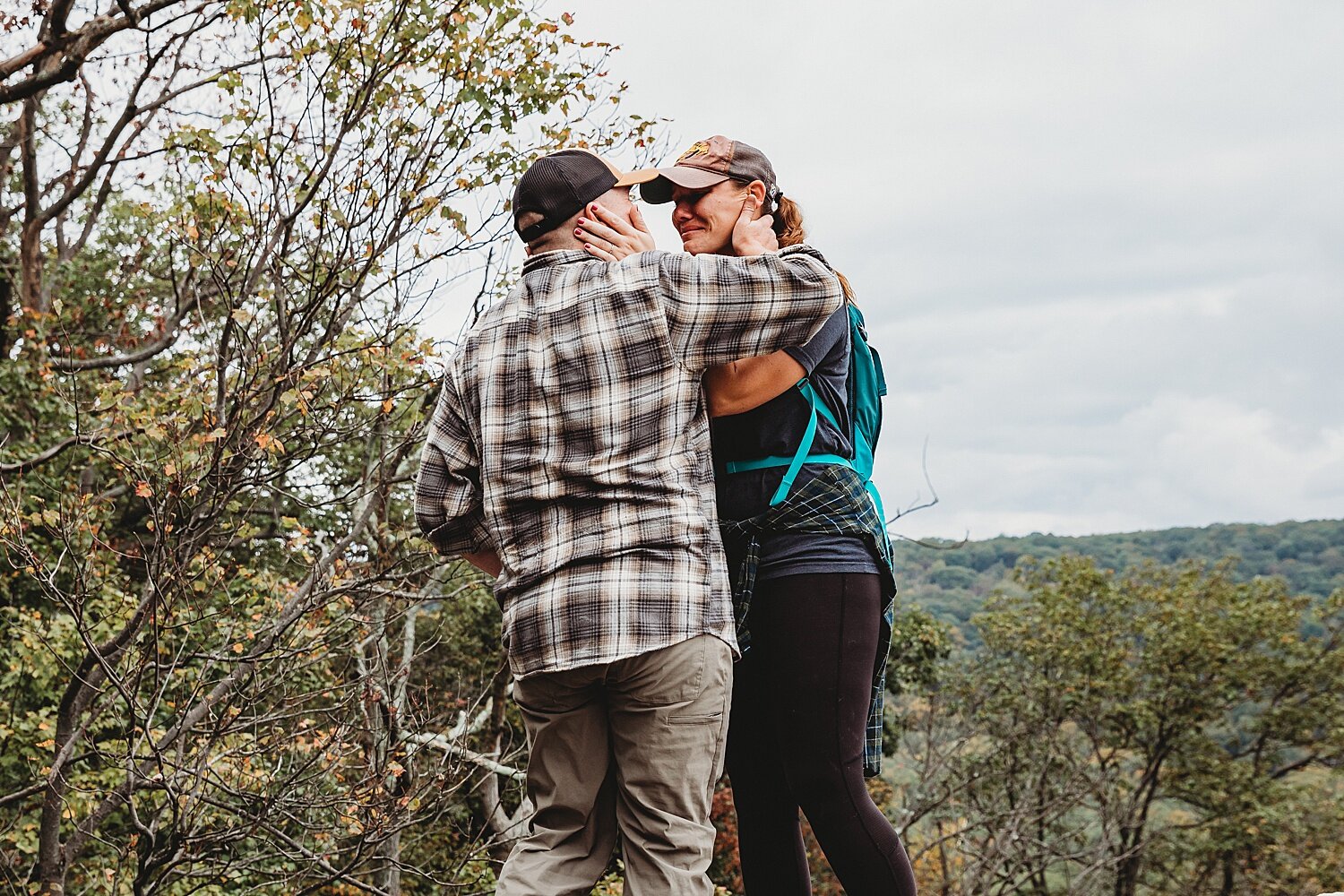 Pulpit Rock Appalachian Trail surprise proposal Pennsylvania wedding photographer