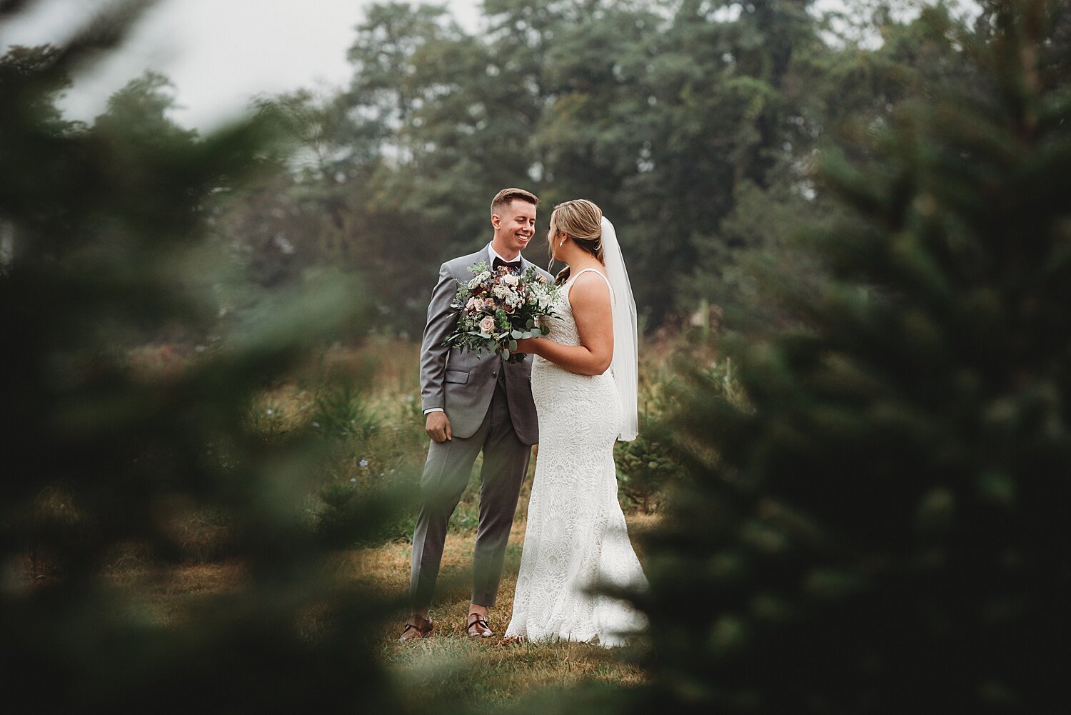 Reinhart's Christmas Tree Farm Barn Wedding Fall Berks County Pennsylvania Wedding Photographer