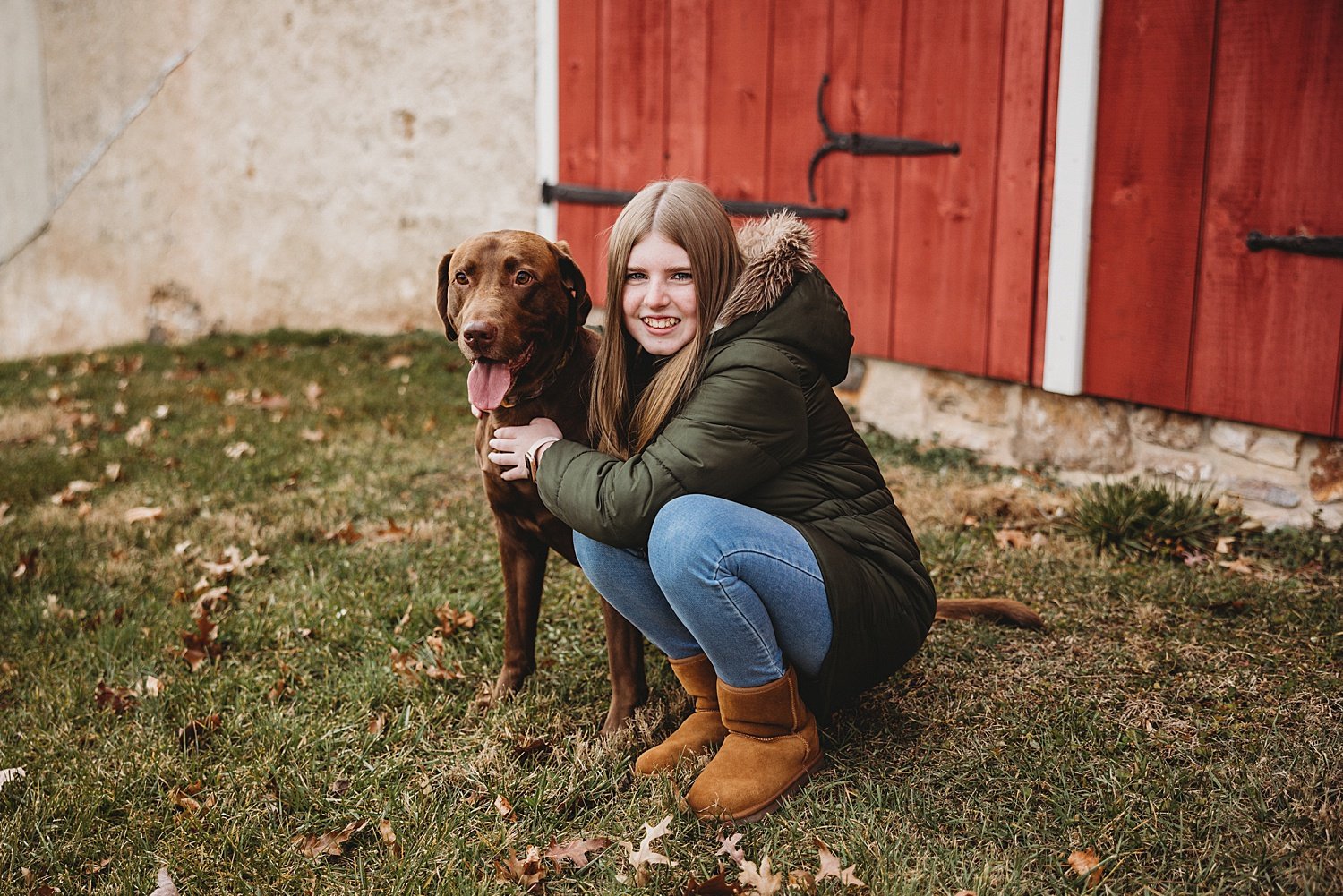 Barto Pennsylvania fall winter family portrait photoshoot photographer dog
