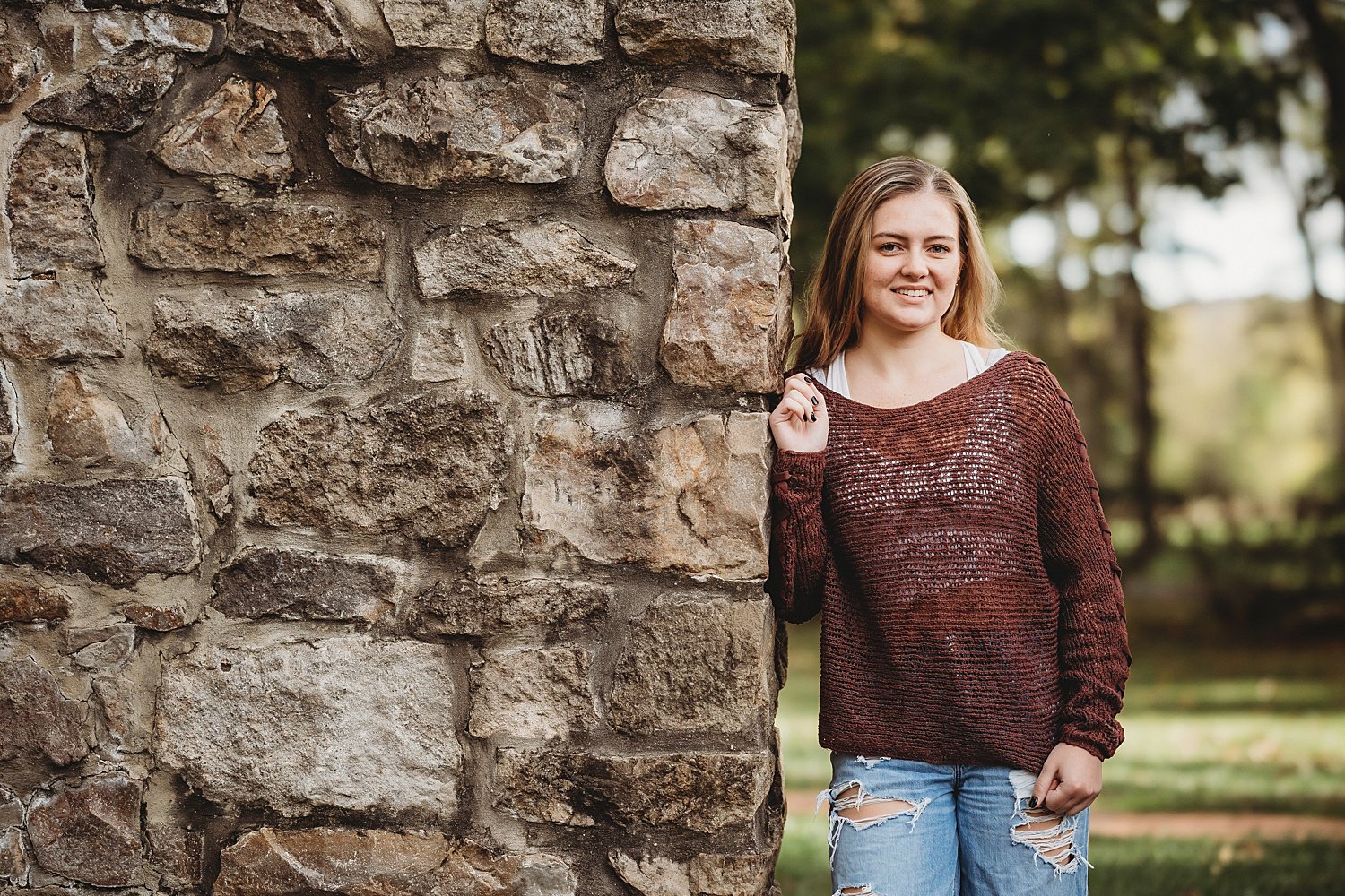 Lock Ridge Furnace high school senior fall portrait session Pennsylvania photographer