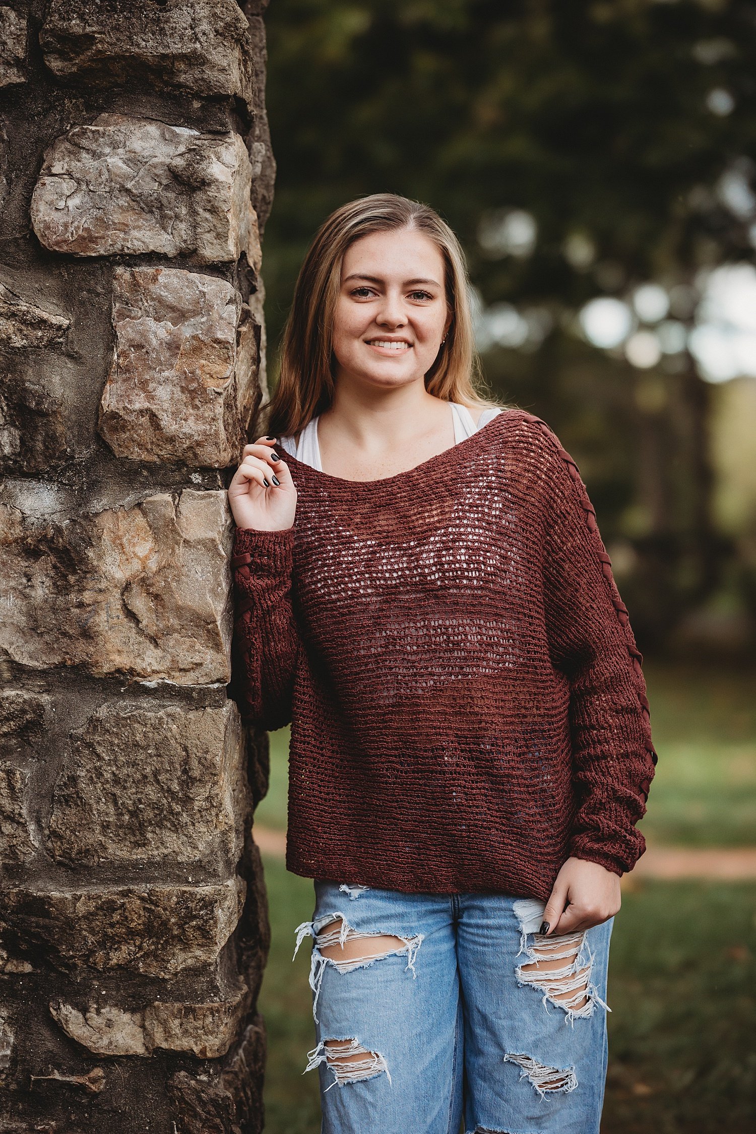 Lock Ridge Furnace high school senior fall portrait session Pennsylvania photographer