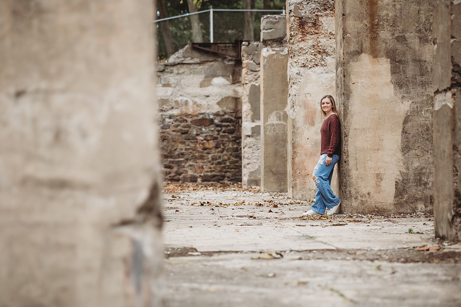 Lock Ridge Furnace high school senior fall portrait session Pennsylvania photographer