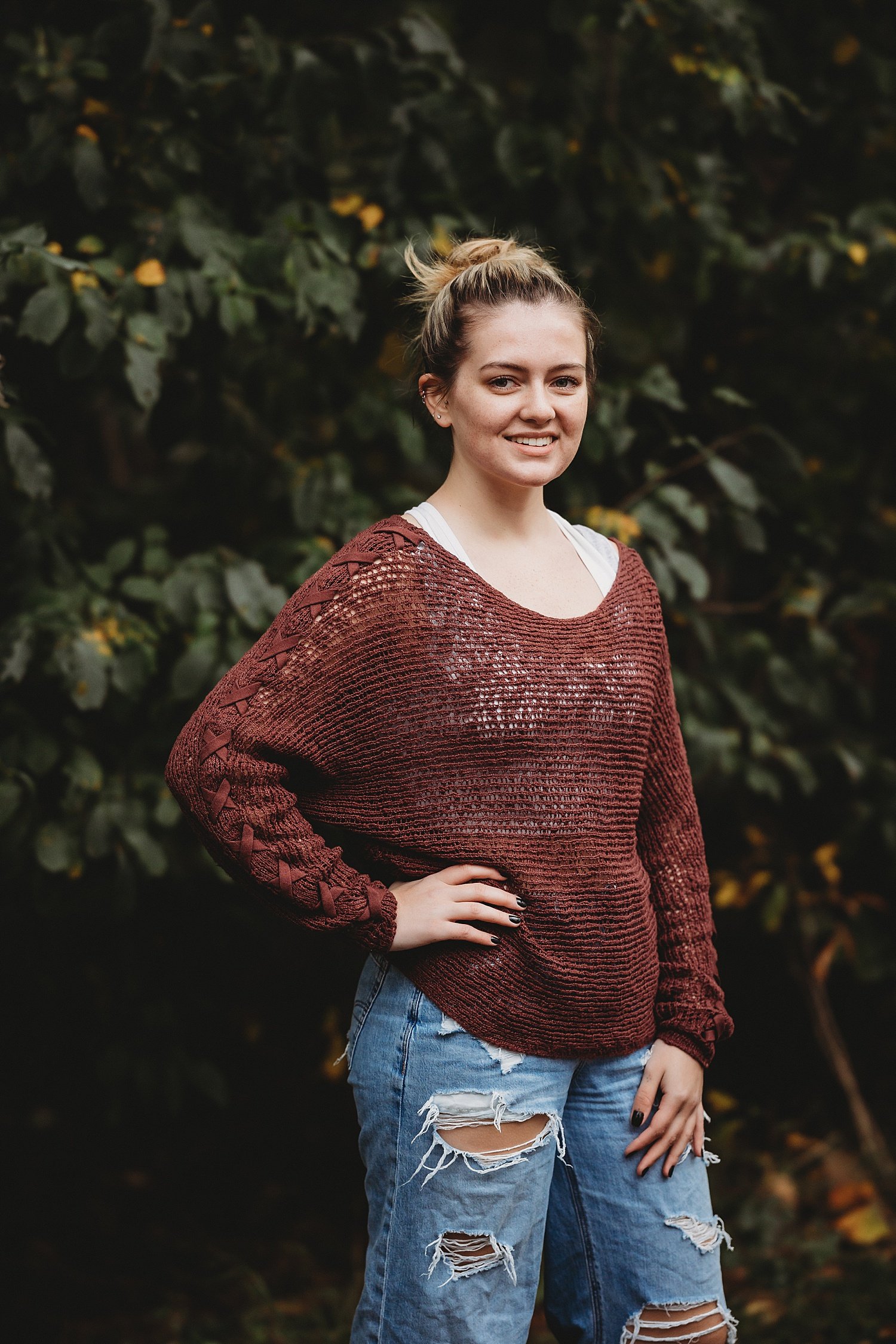 Lock Ridge Furnace high school senior fall portrait session Pennsylvania photographer