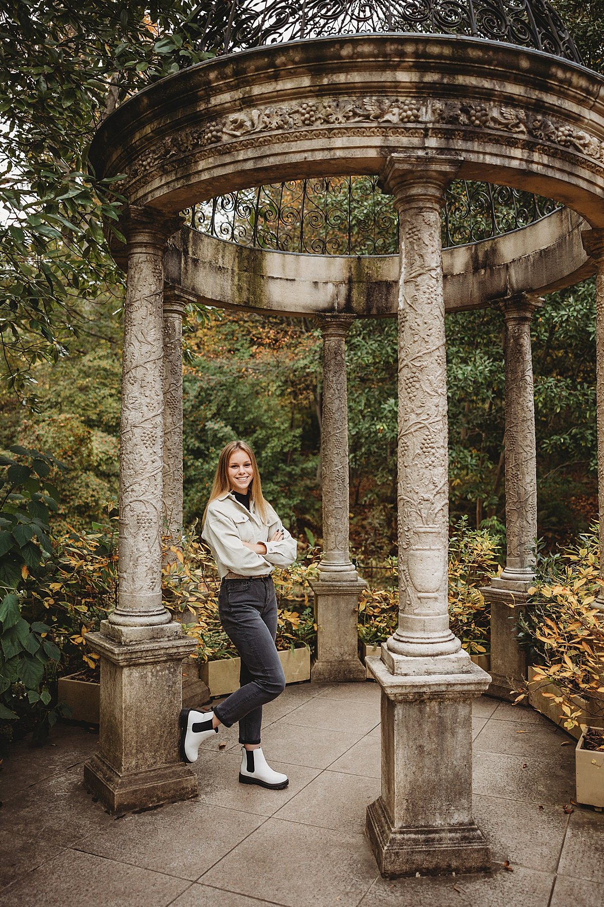 Longwood Gardens Kennett Square Pennsylvania fall high school senior portrait photographer