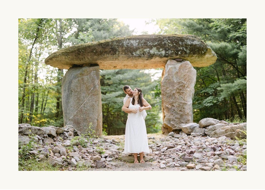 Golden-Hour Engagement Photos at Columcille Megalith Park
