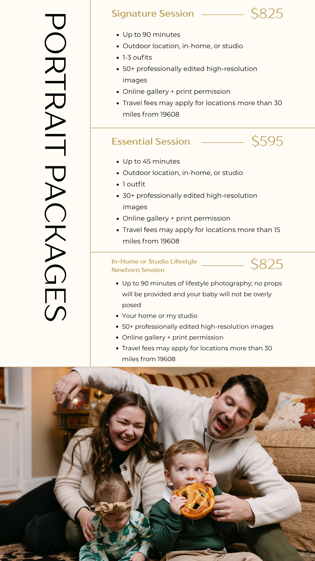 Carrie Kizuka photography portrait packages pricing