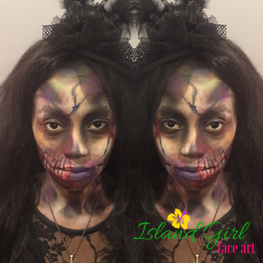 Island Girl Face Art ADULTS ZOMBIE BRIDE