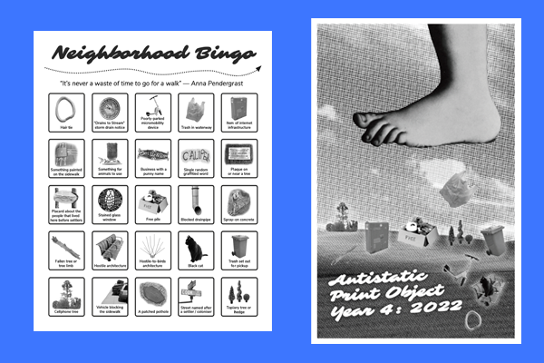 Print Object 2022: zine and neighborhood bingo card