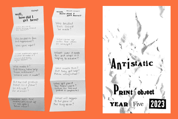 Print Object 2023: zine and object interrogation cards