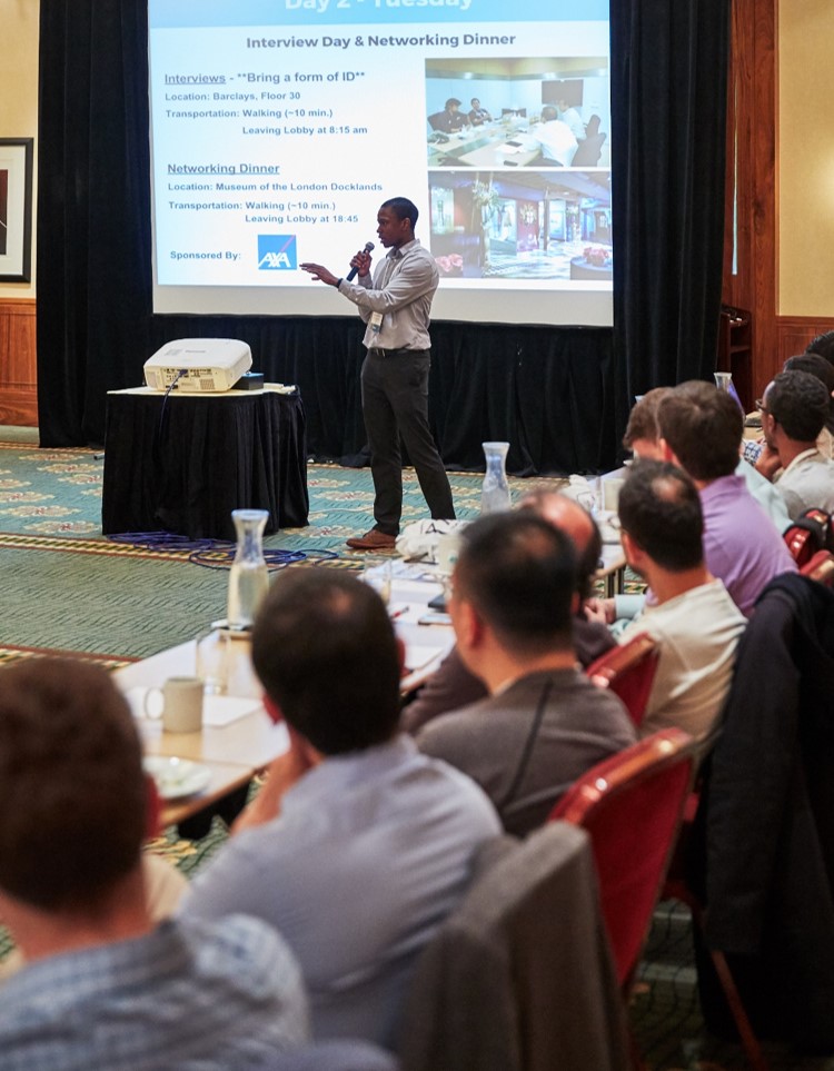 Me talking to entrepreneurs at Endeavor's 71st International Selection Panel in London. 