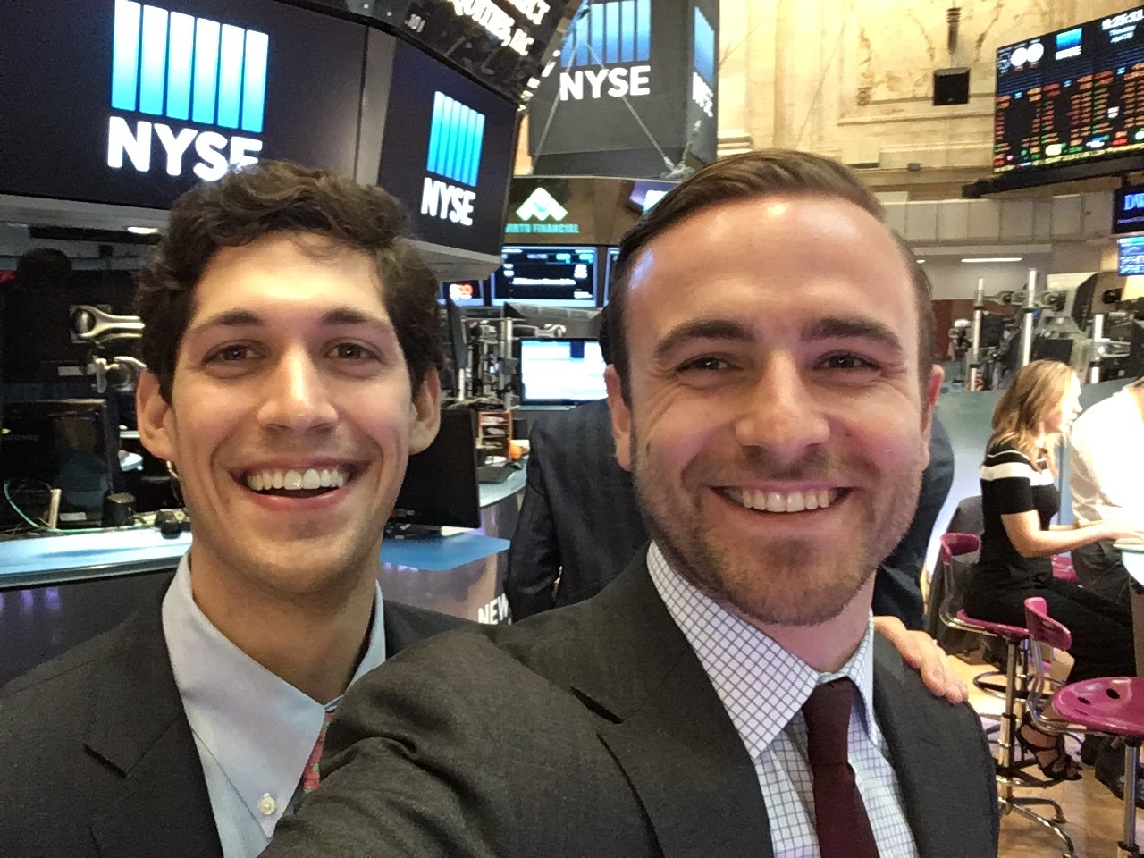 My MarketSnacks co-founder and I getting hyped up for a TV interview at NYSE