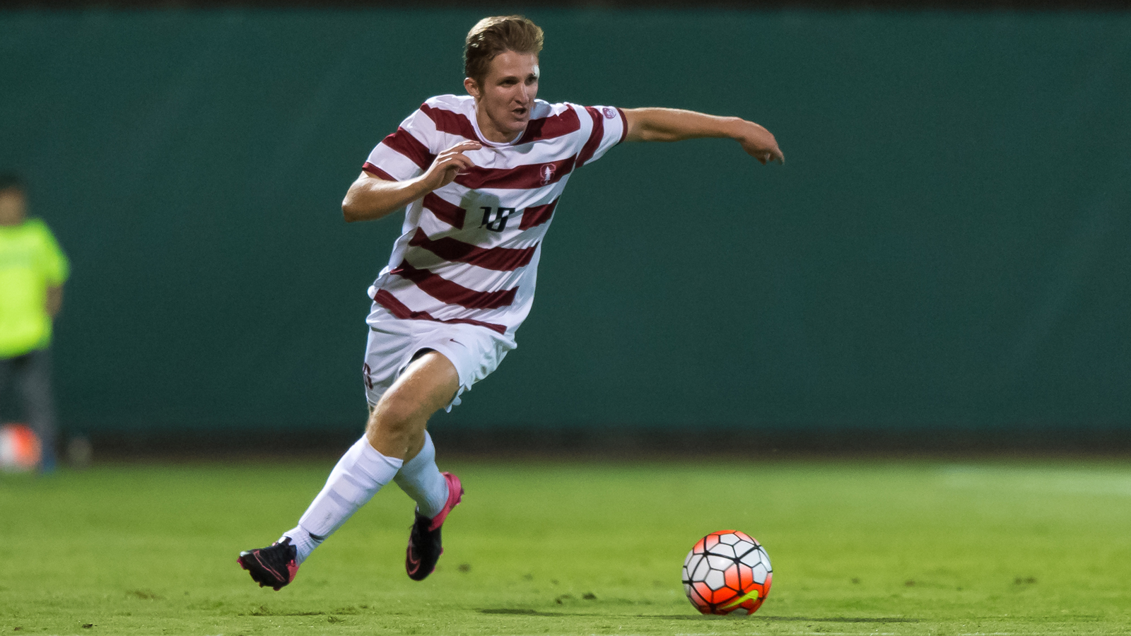 Stanford, CA - September 4, 2015: Eric Verso during the Stanford vs Northeastern men's soccer match in Stanford, California. The Cardinal defeated the Huskies 1-0.