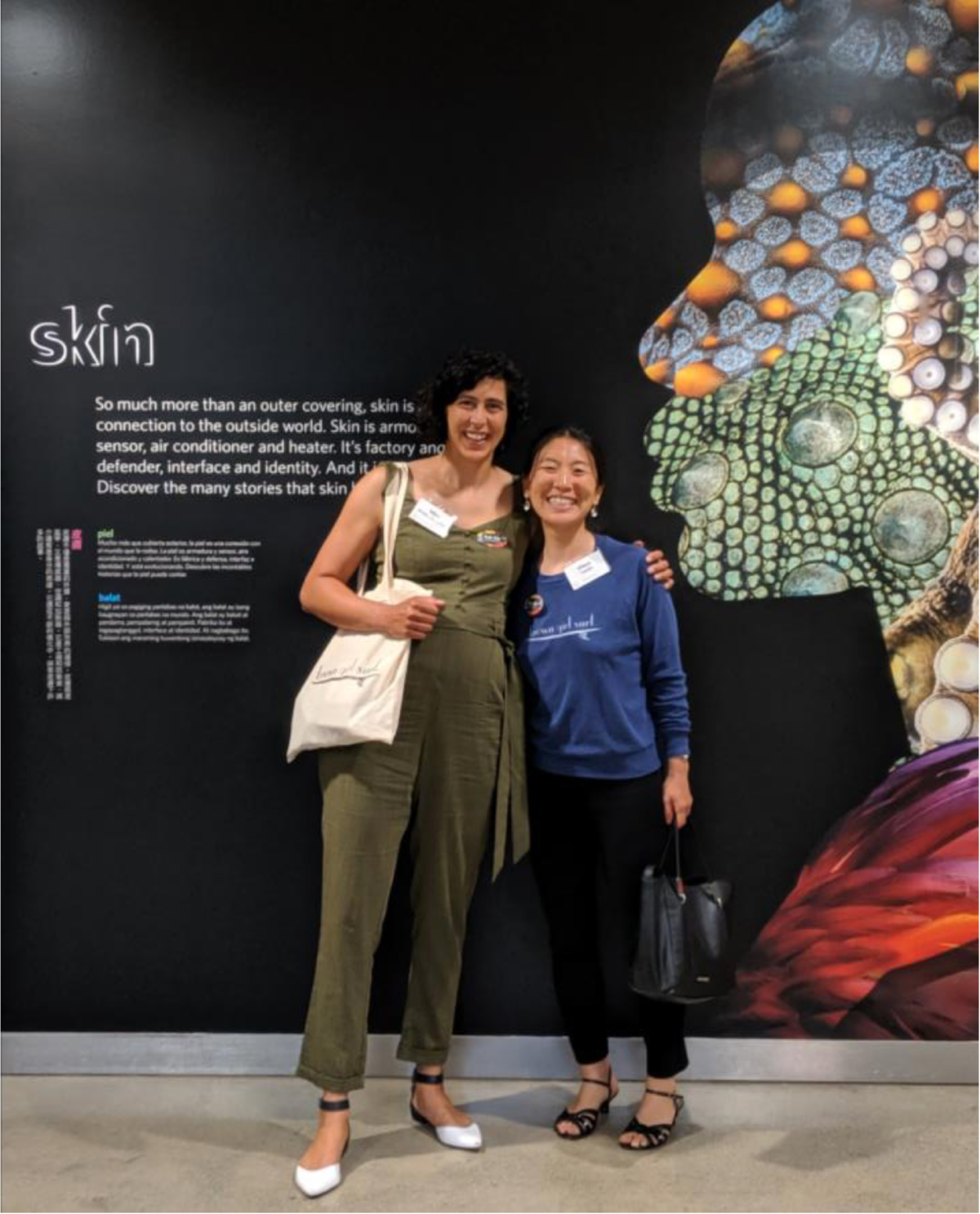 Mira and Maya at the Cal Academy’s Skin Exhibit