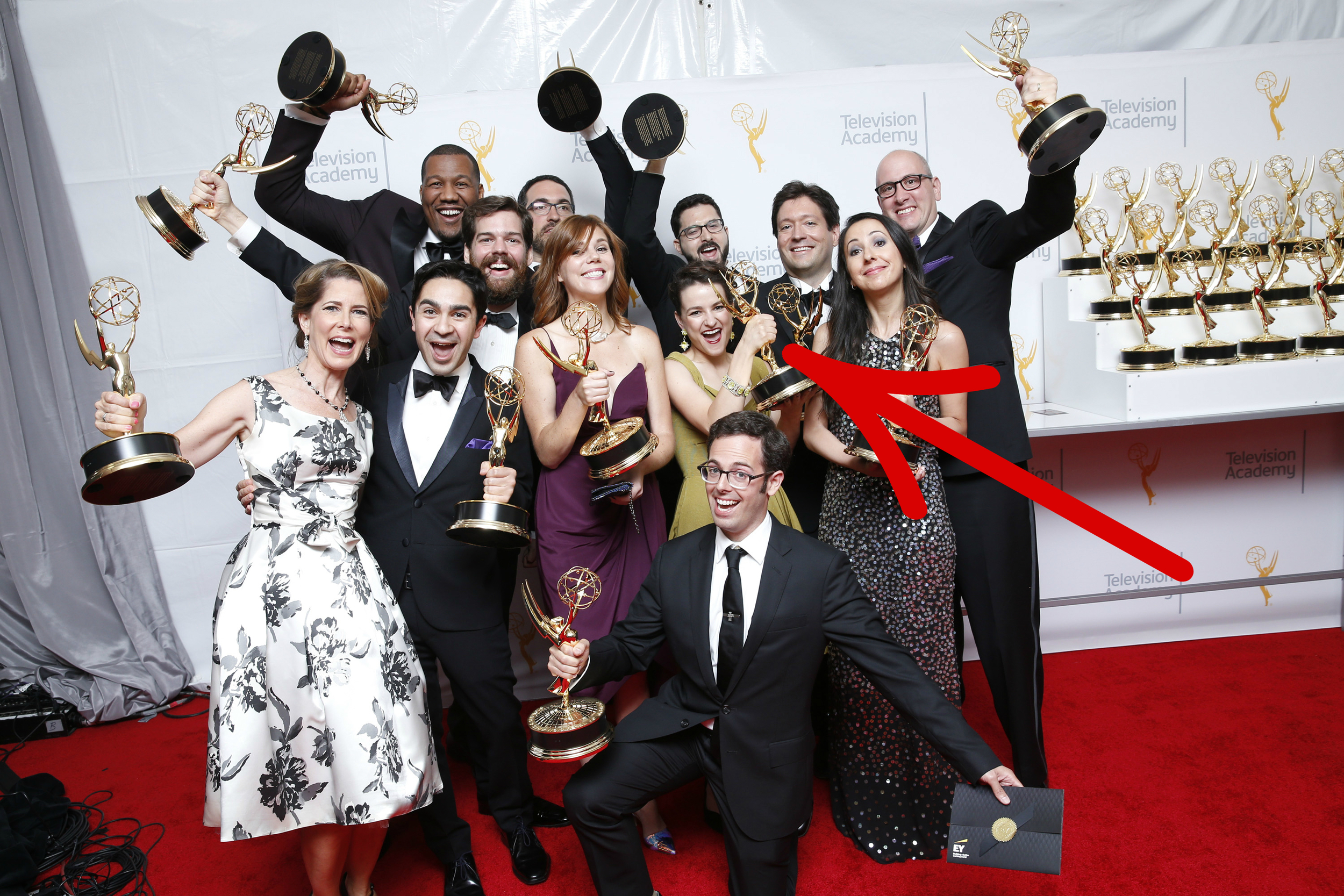 Backstage at the 2015 Emmy Awards