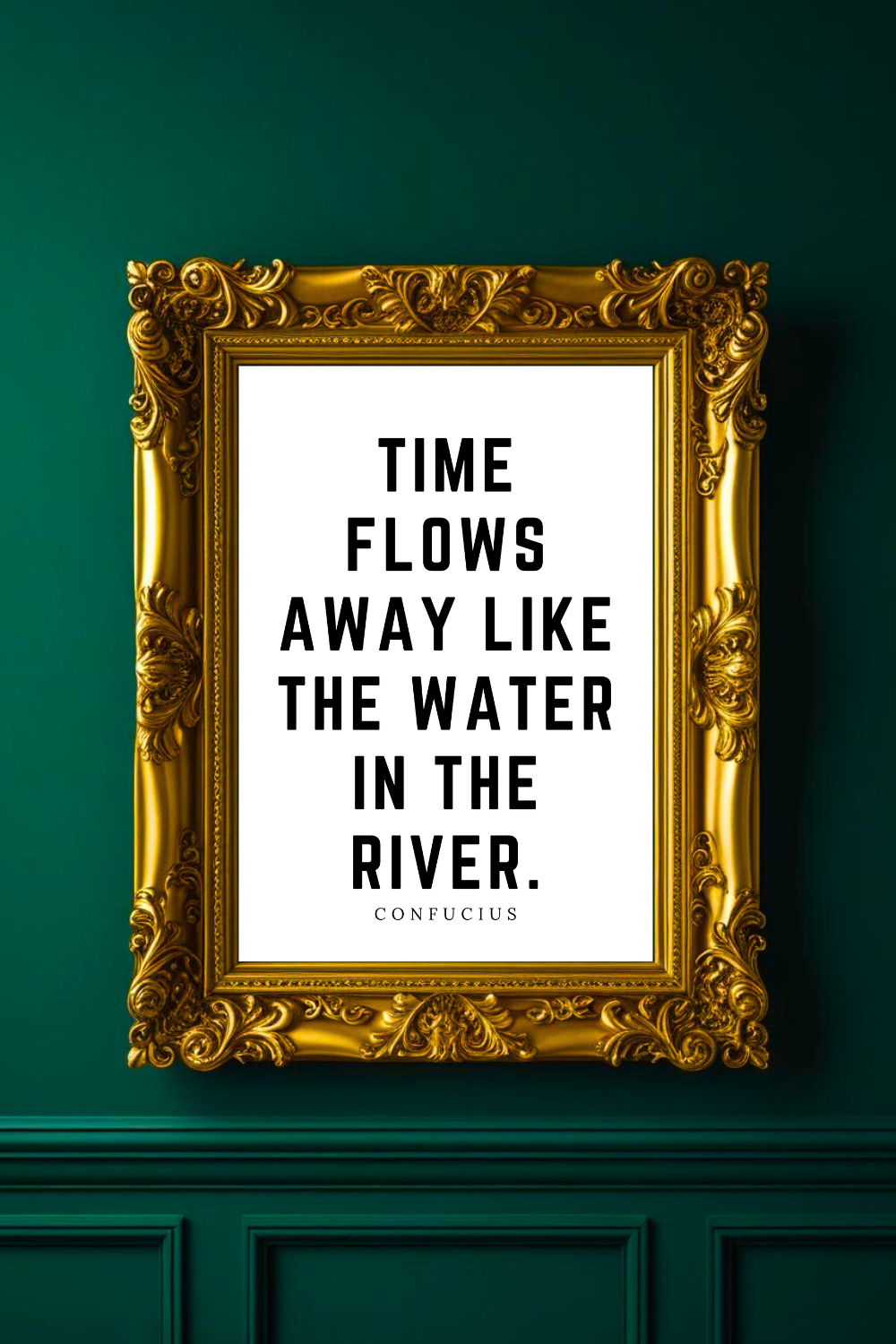 Time Flows Away • Top Confucius Quotes • Home Decor • Black and White Printable Wall Art.png