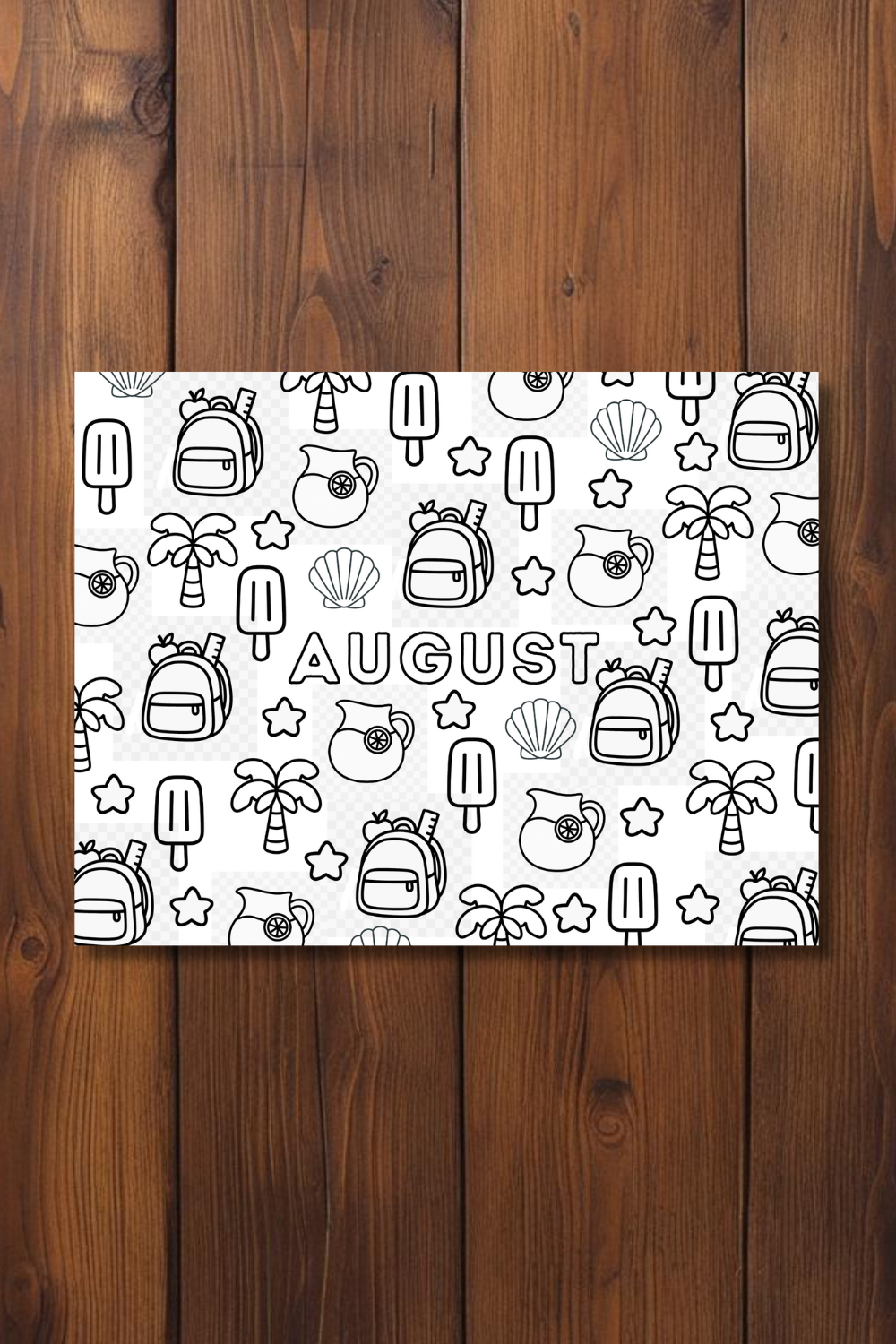 Months of the Year Coloring Page • August • Printable Seasonal Instant Download Sheet for Kids and Toddlers.png