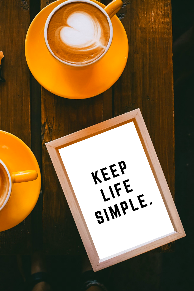 Keep Life Simple modern black and white minimalist typography home room  wall decor Coffee Mug by The Motivated Type