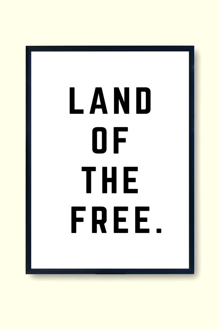 Land of the Free • 11x14 land-of-the-free-11x14-printable-wall-art-digital-download-home-decor-inspirational-quote-black-and-white-peace-to-the-people-a-hub-of-inspiration-for-mind-body-and-everyday-life