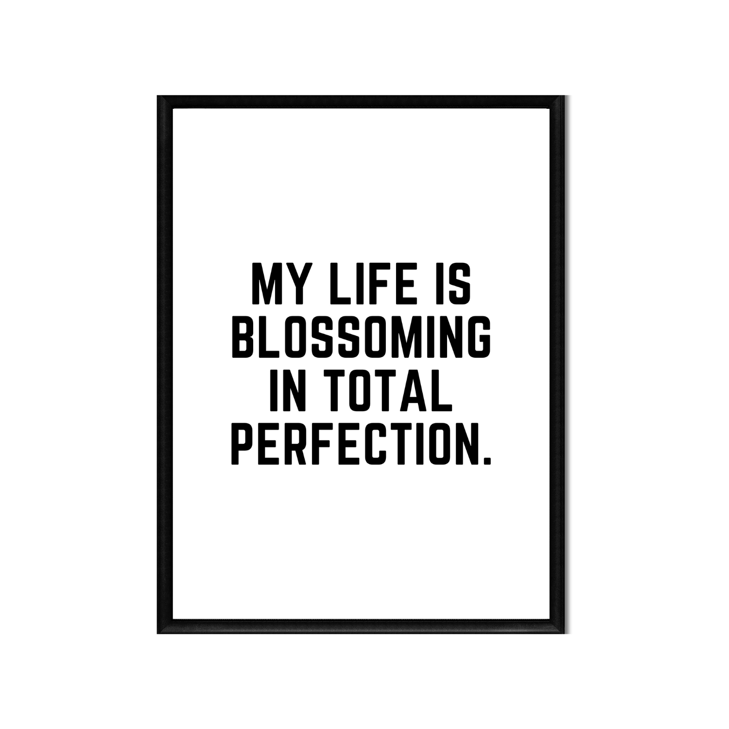 MY LIFE IS BLOSSOMING IN TOTAL PERFECTION • Positive Affirmation Print • 16 x 20 • 8 x 10 • 4 x 5 • Black and White