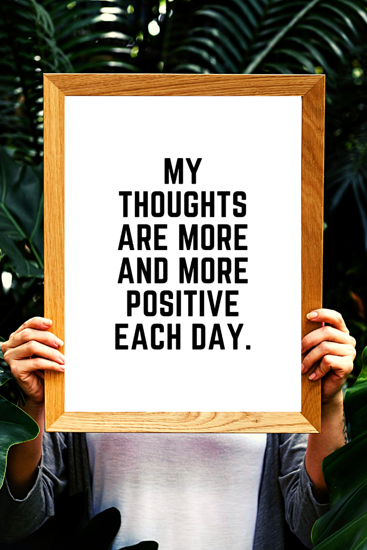 MY THOUGHTS ARE MORE AND MORE POSITIVE EACH DAY • Positive Affirmation Print • 16 x 20 • 8 x 10 • 4 x 5 • Black and White