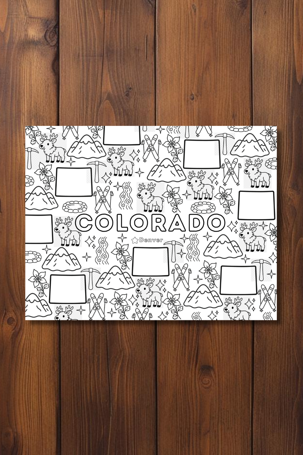 Colorado • United States Coloring Page • Educational Printable Instant Download Sheet for Kids and Toddlers