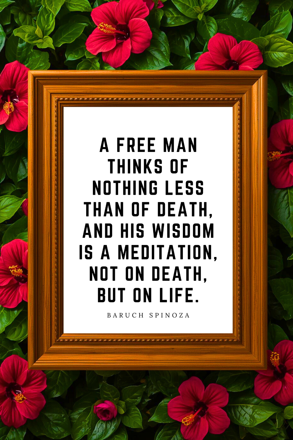 A Free Man Thinks • Top Baruch Spinoza Quotes • Printable Positive Affirmation • Printable Positive Affirmation • Modern Farmhouse Decor • Wall Art Quote • Black and White • Printable PDF.png