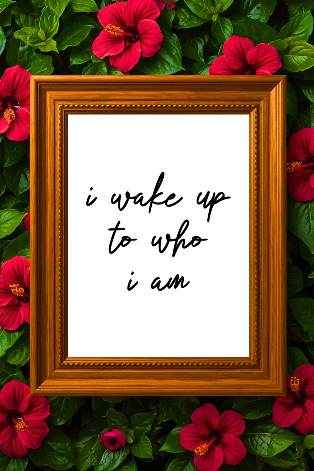 i wake up to who i am • Printable Positive Affirmation • Printable Positive Affirmation • Modern Farmhouse Decor • Wall Art Quote • Black and White • Printable PDF.png